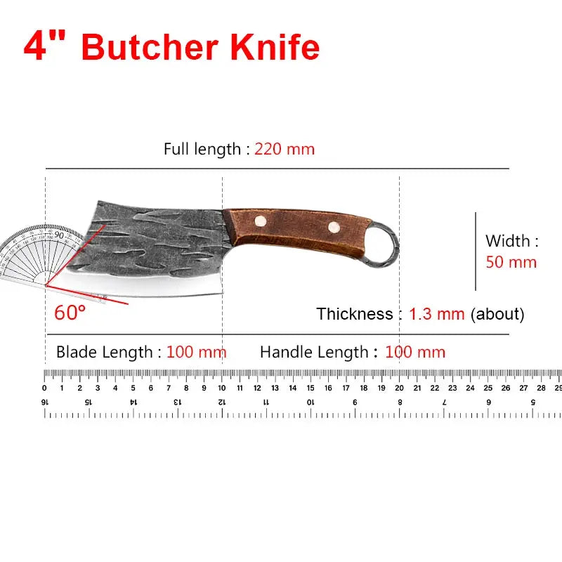 Professional Cleaver Knife For Slicing Fish Meat And Vegetables With Stainless Steel Blade And Wooden Handle