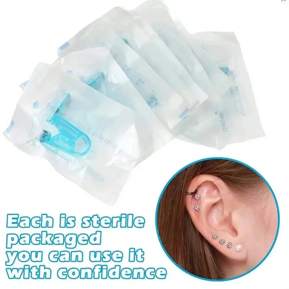 Disposable Ear Piercing Gun Kit 5 Or 10 Pcs Asepsis Safe Nose Piercer Tool Set Stainless Steel Body Jewelry