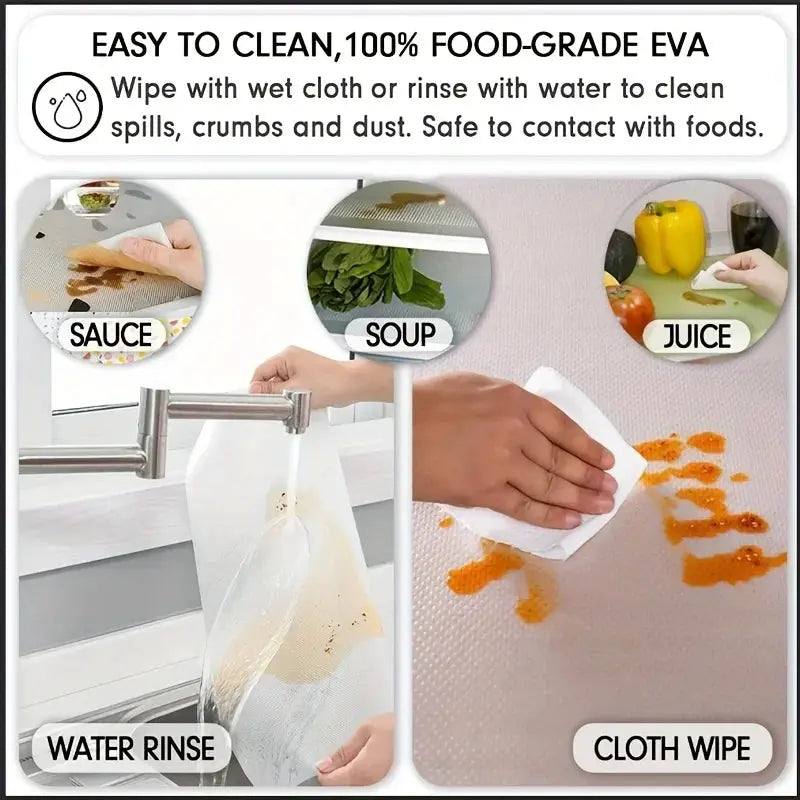 4 Piece EVA Waterproof Refrigerator Liner Mats Washable Mildew Resistant Anti Oil Kitchen Pad Heat Insulated Fridge Mat