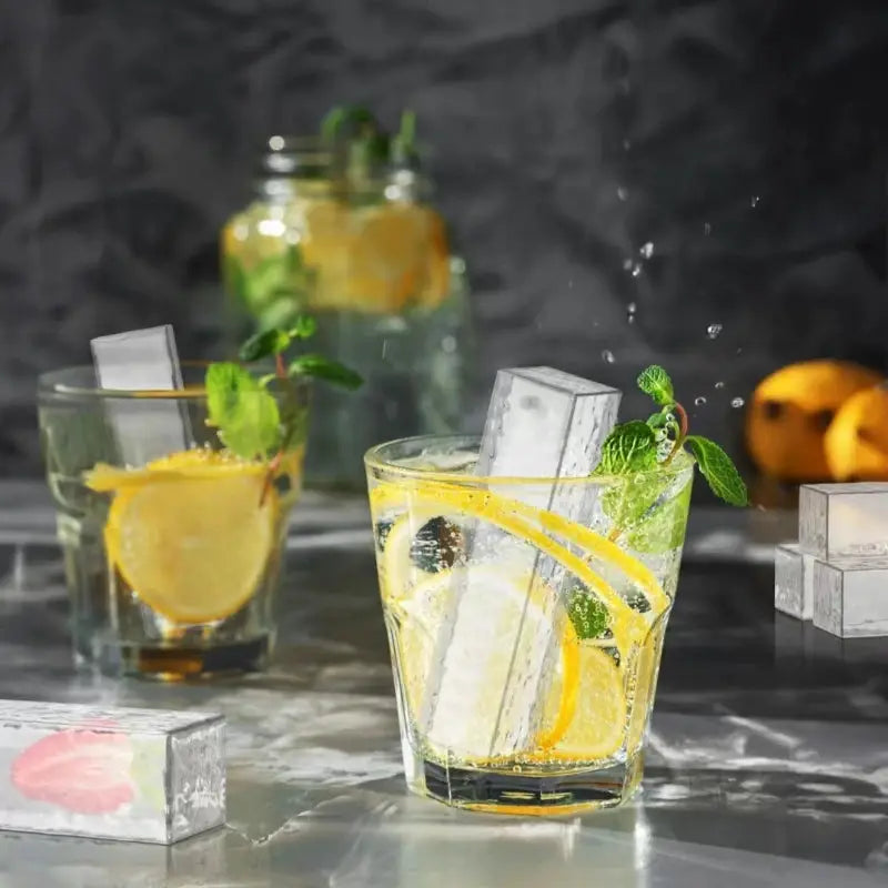 4 Grid Giant Silicone Ice Cube Tray Long Strip For Whiskey Barware Non Toxic Durable Large Ice Cubes