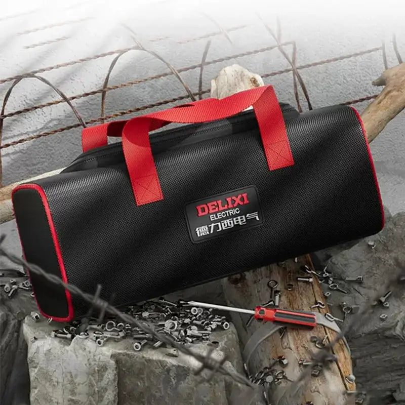 Delixi Electric Tool Bag 1680D Oxford Cloth Portable Storage Case for Electricians and Carpenters