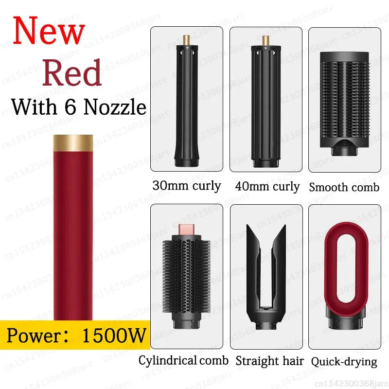 SenCiciMen X9 multi hair styler by Simples Market, red 1500W with 6 attachments