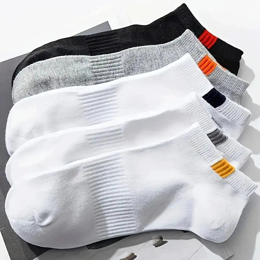 Men Ankle Socks Set 5 To 30 Pairs Breathable Odor Proof Sweat Absorbing Letter Sports Style Invisible Running Socks