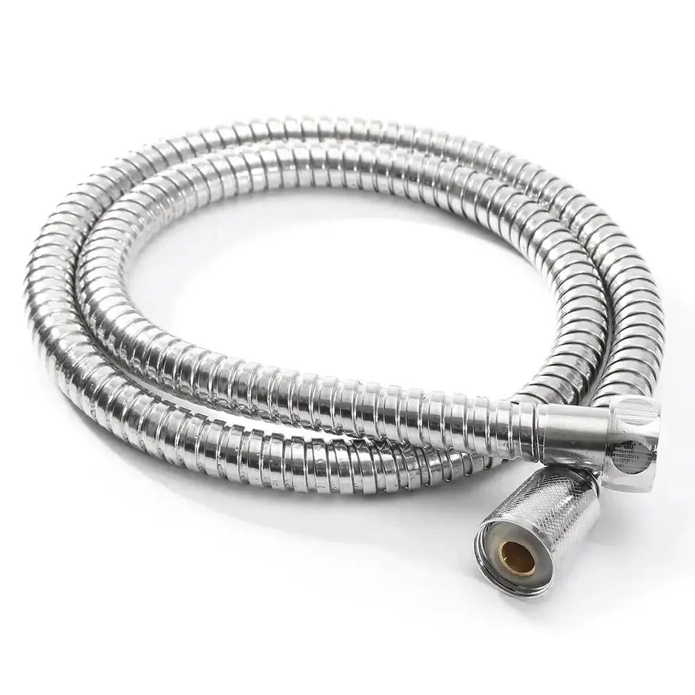 Flexible stainless steel shower hose, chrome finish, Simples Market, 1–3m length