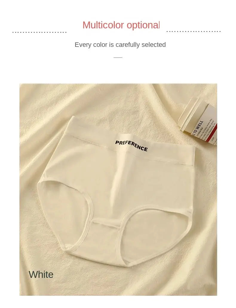 Panties by Simples Market; white cotton high-waist, breathable soft women's underwear.