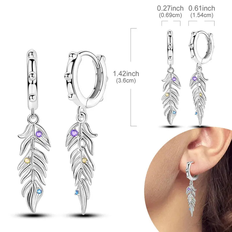925 Sterling Silver Hoop Earrings Hypoallergenic Zirconia Hoops For Women Girls High Quality Fashion Jewelry