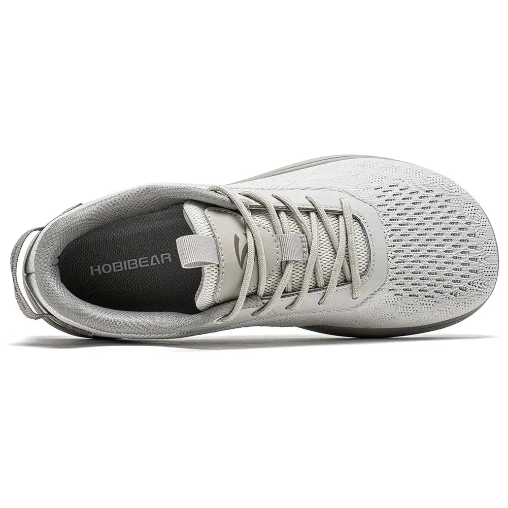 HOBIBEAR Knit Barefoot Shoes gray knit, unisex, breathable zero-drop sneakers