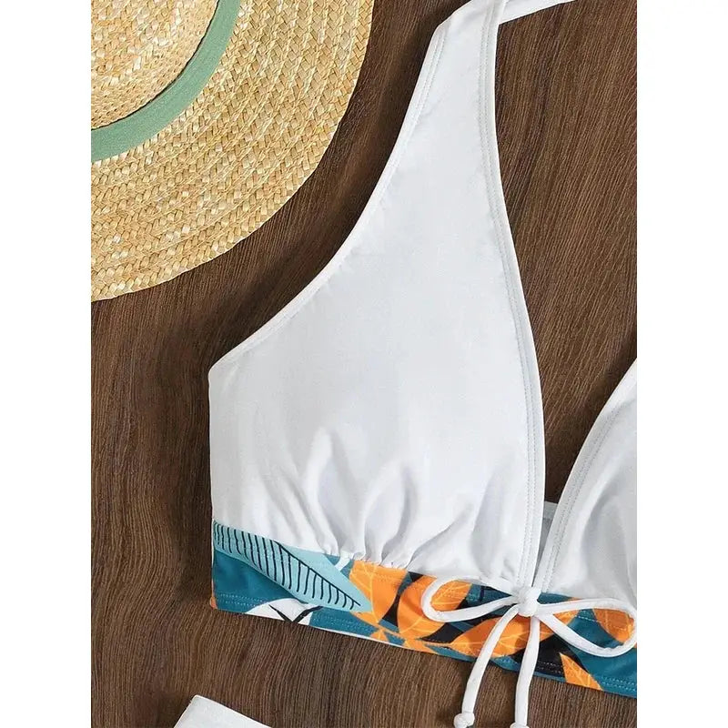 2023 Halter Bikini Set For Women High Waist Swimwear Printed Bathing Suit Beachwear Swimsuit
