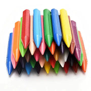 12-color wax crayon set by Simples Market; washable, vibrant crayon sticks.