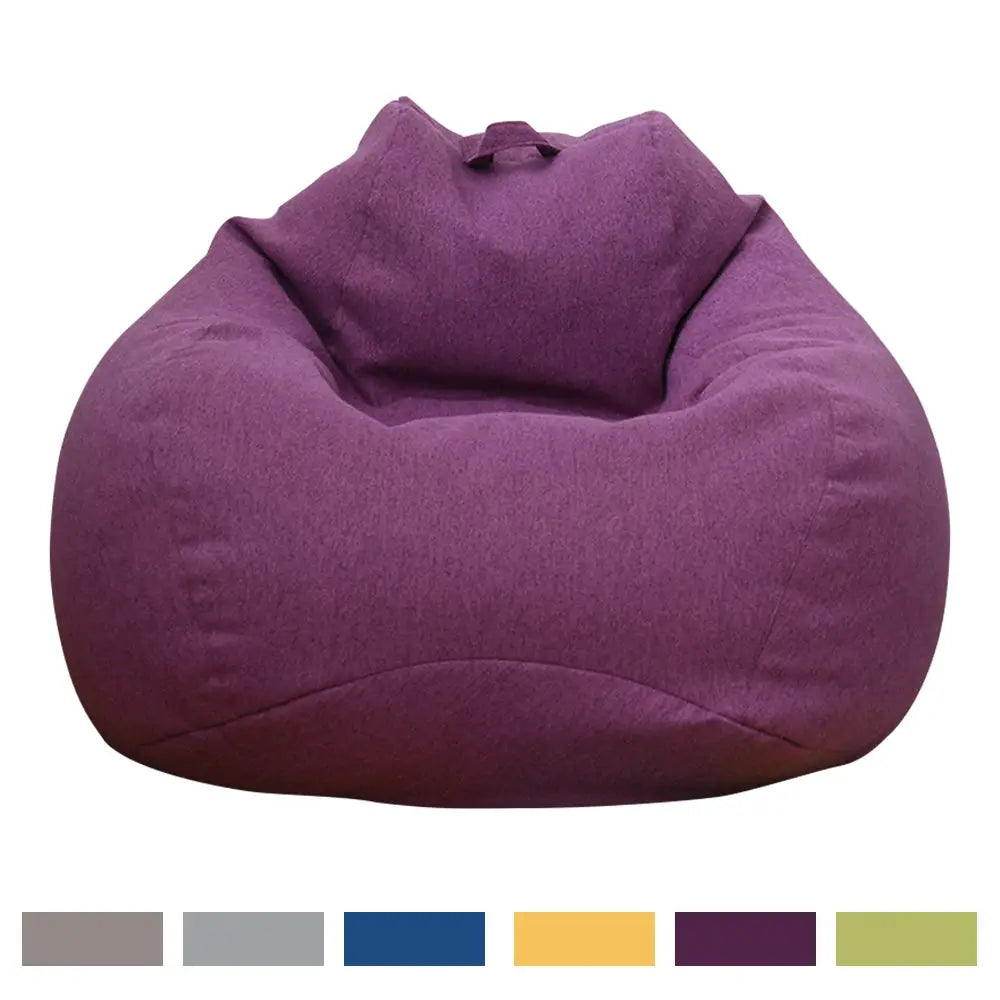 Bean bag chair Simples Market purple, soft fabric, adult lounger.