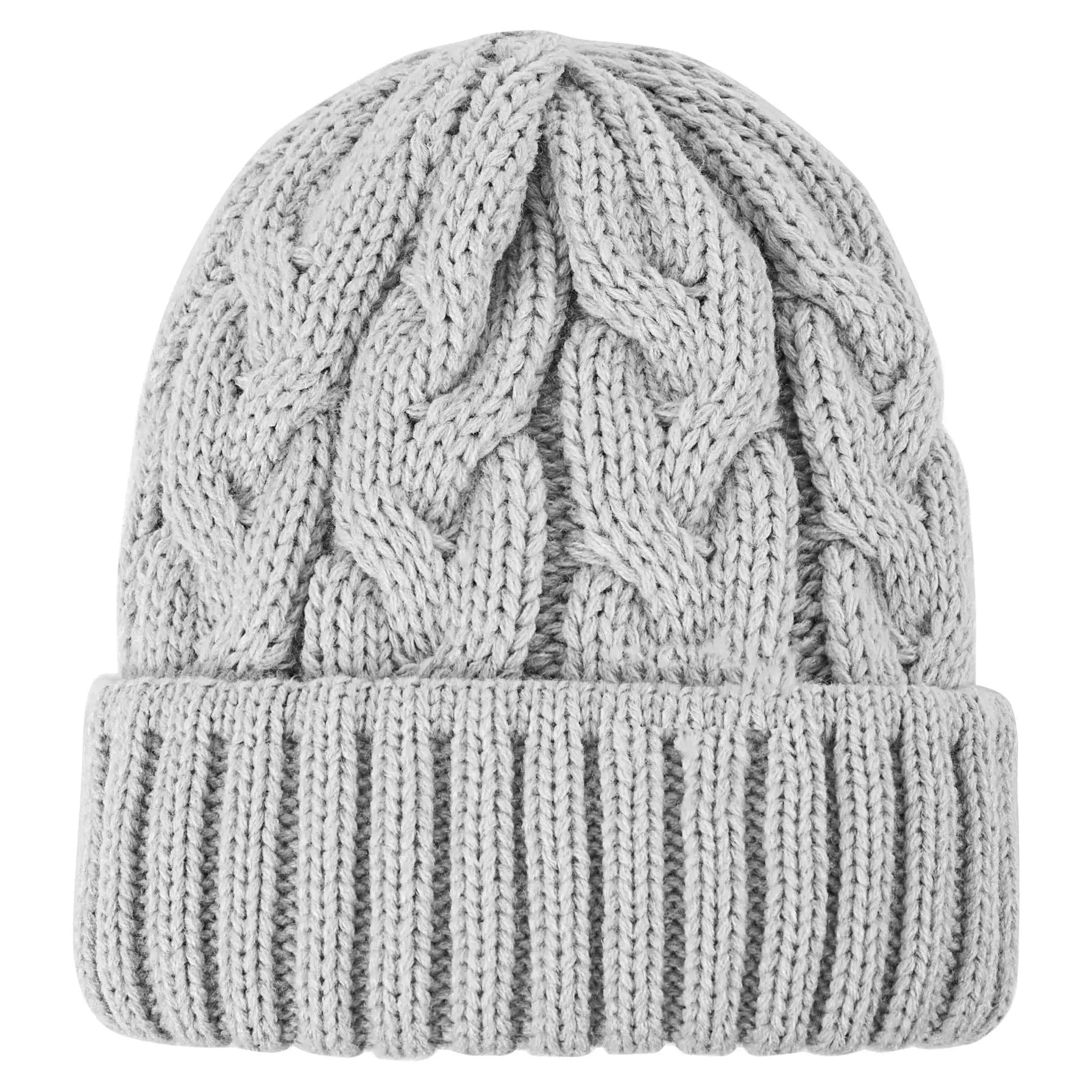 EverWarm Handmade Knitted Beanie For Women Cozy Chunky Thick Stretchy Acrylic Wool Winter Hat