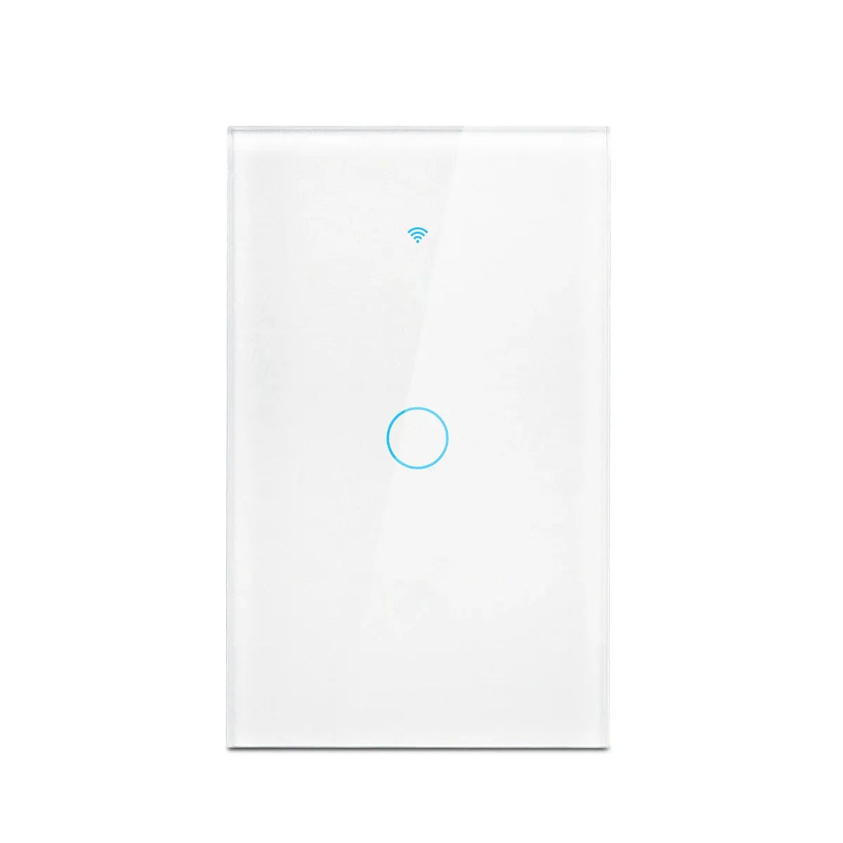 Simples Market RF433 WiFi smart wall switch, white glass touch panel with blue LED ring
