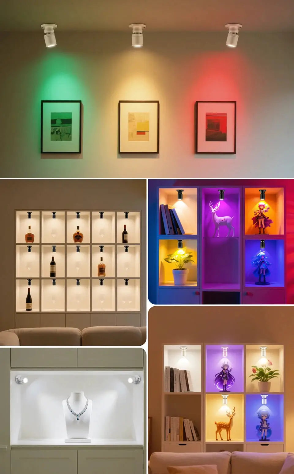 Surface-mounted USB LED spot light by Simples Market, rotatable ceiling lamp for display shelves and cabinets.