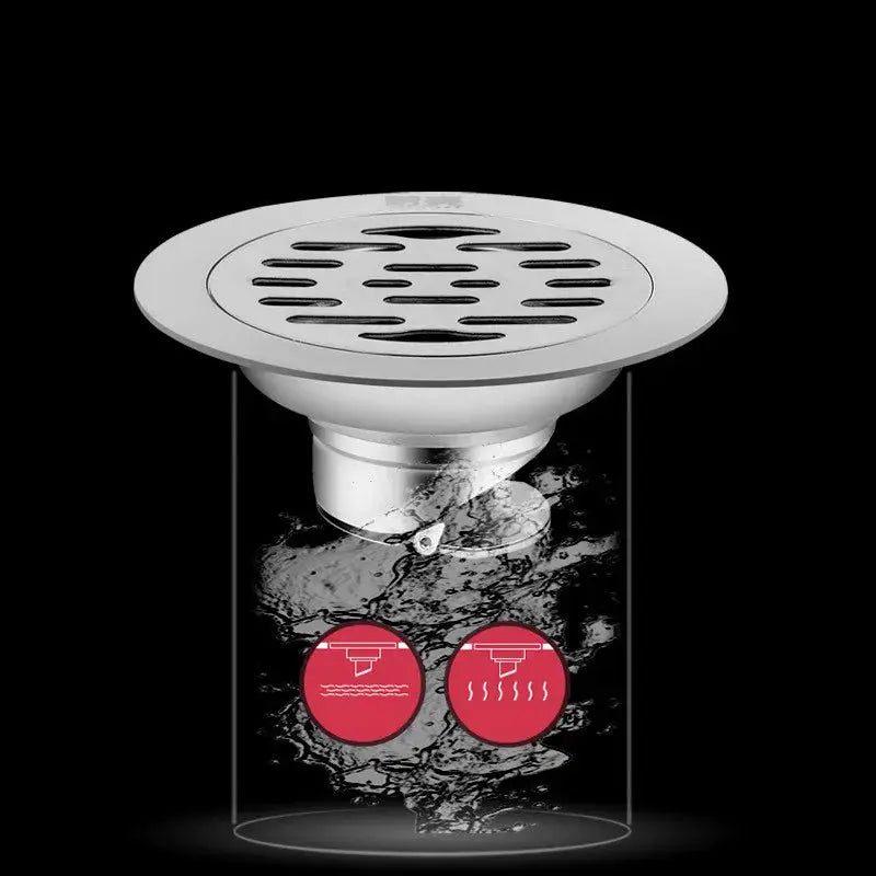 Stainless steel floor drain with hair catcher and anti-odor design for shower and bathtub by Simples Market