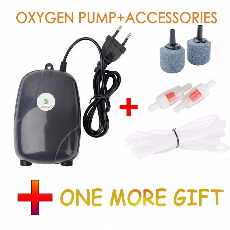Aquarium Air Pump Fish Tank Mini Compressor Single And Double Outlet With Check Valve 220V 3W 5W