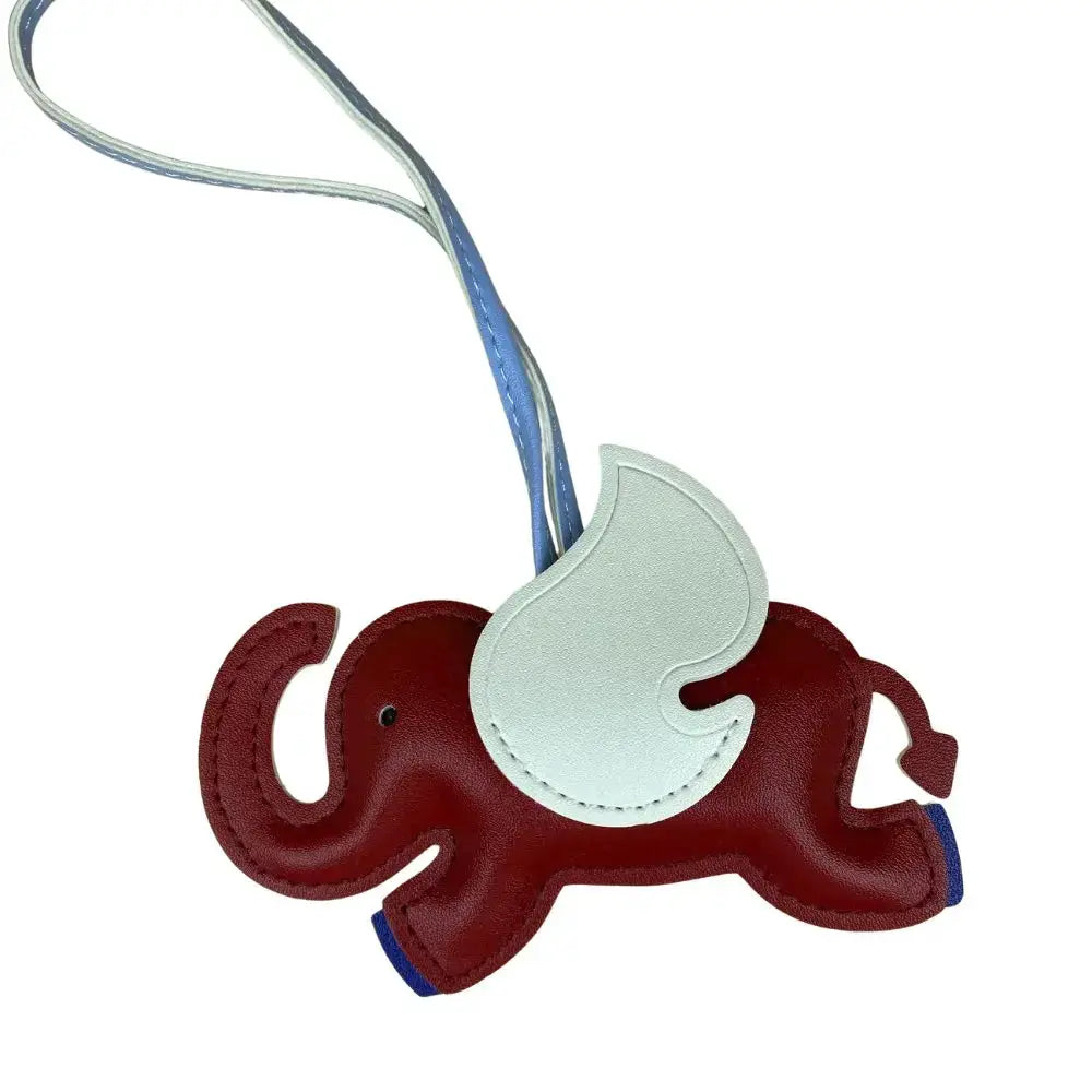 Elephant Bag Charm For Purse And Keys Multi Color PU Leather Accessory For Backpack