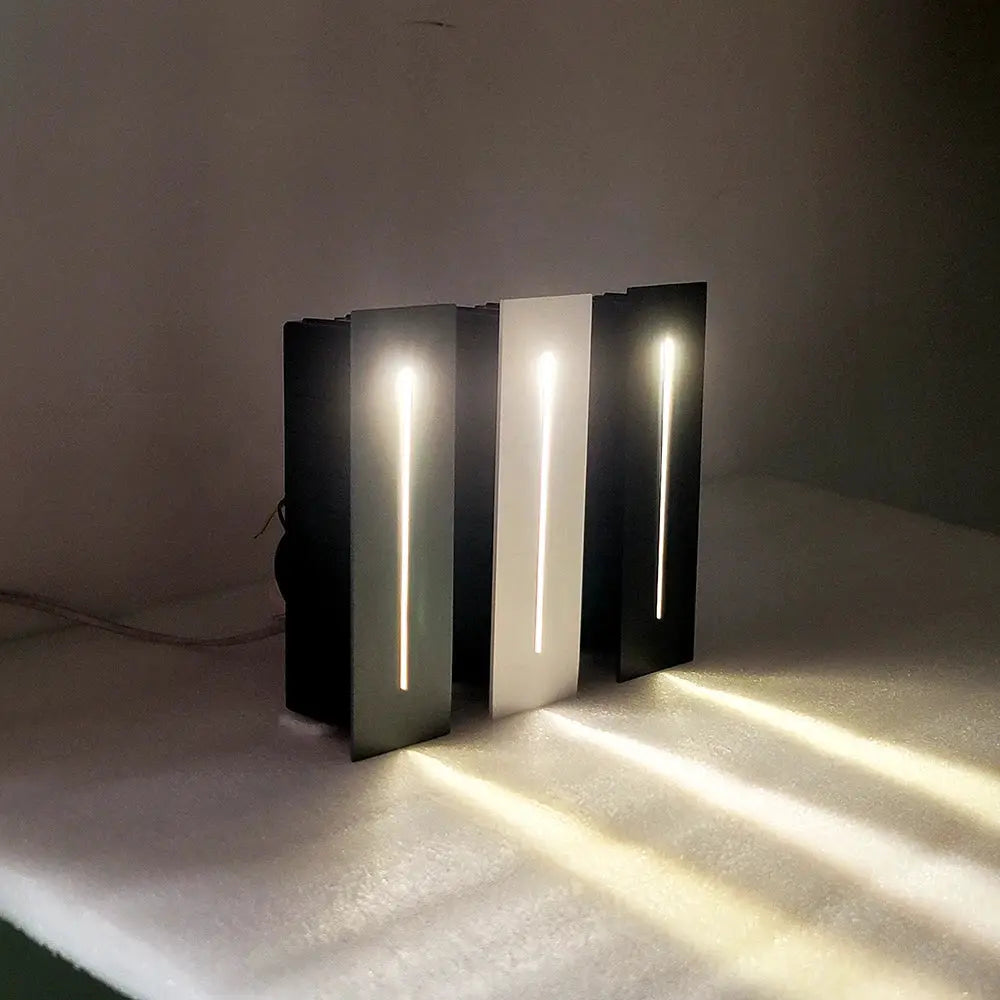 SANDIY 3W LED wall light panels, 4-pack with slim vertical light bars for stairs and hallway, black and white finishes