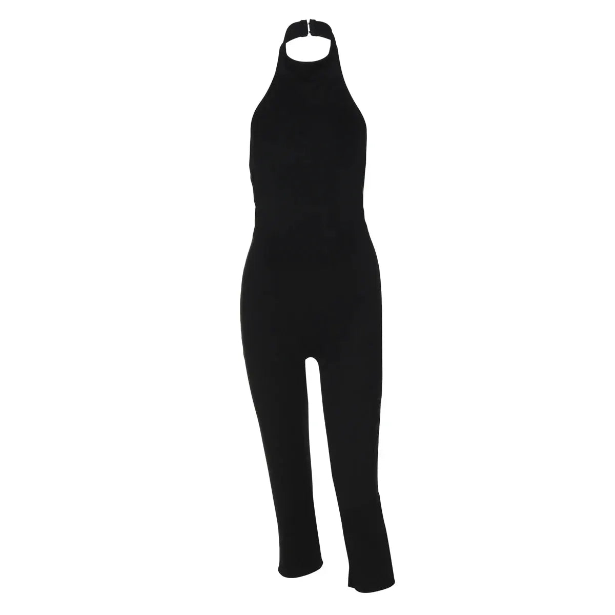 Hugcitar black halter jumpsuit, bodycon fit by Simples Market