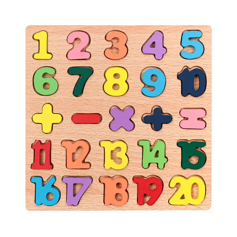 Montessori Wooden Puzzle For Kids Alphabet Arithmetic Numbers And Geometric Shapes Educational Toy