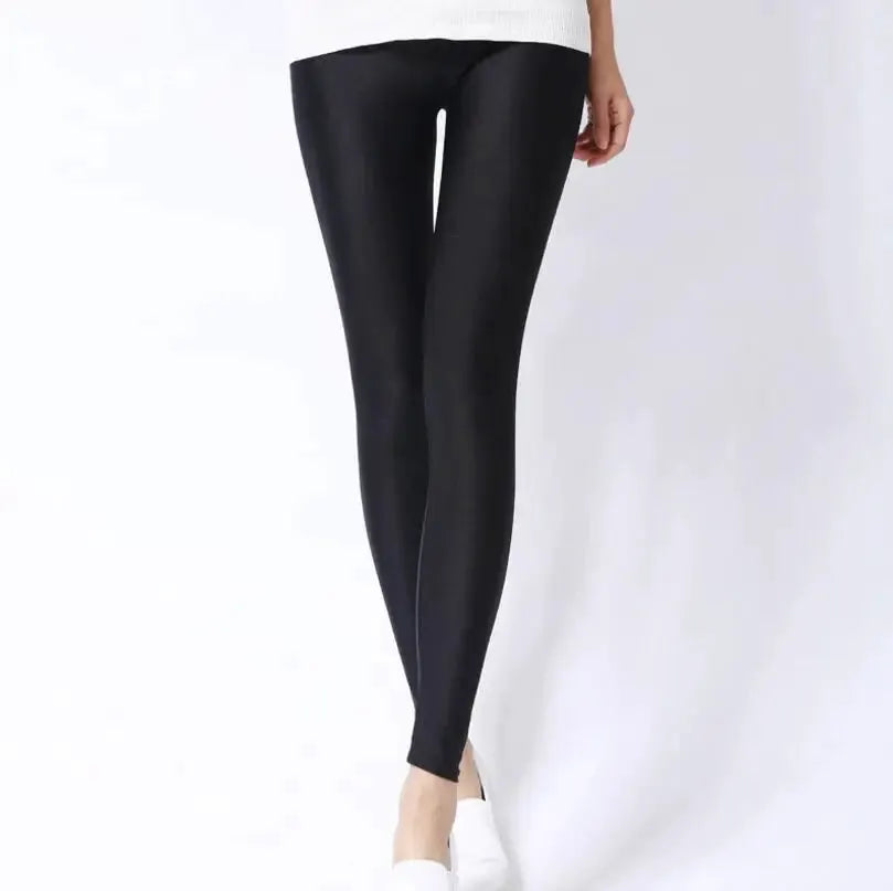 VivaWear Spring Solid Candy Neon Leggings For Women High Stretch Breathable Polyester All Day Comfort