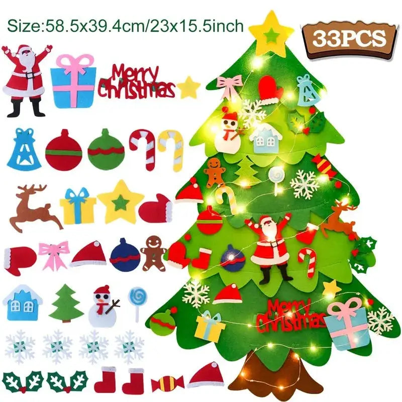 DIY Felt Christmas Tree Decoration Kit For Home Decor Xmas Navidad Noel 2025 Santa Claus Gift For Kids