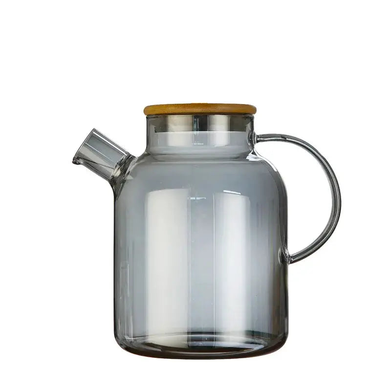 ClearView Glass Teapot 1.8L Large Capacity High Temperature Resistant for Steamed Juice Fruit Infusions and Iced Tea