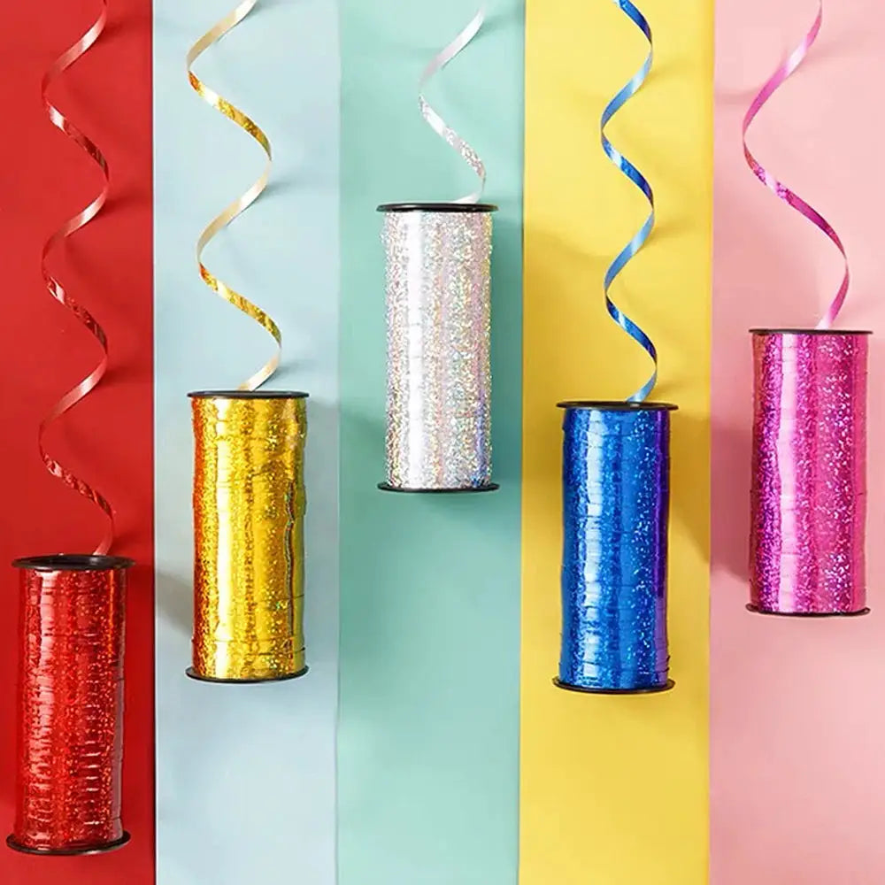 100 Yard Roll Glitter Curling Ribbons For Balloons Gift Wrap Crafts Christmas Birthday Wedding Party Decor