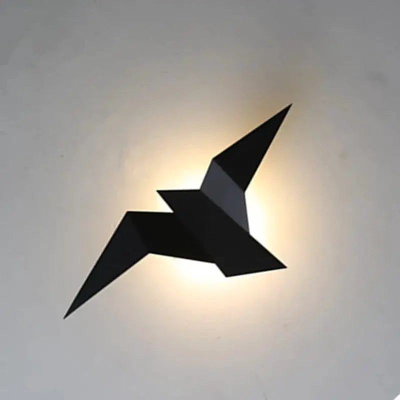 New Nordic LED bird wall lamp by Simples Market, black origami-style wall light