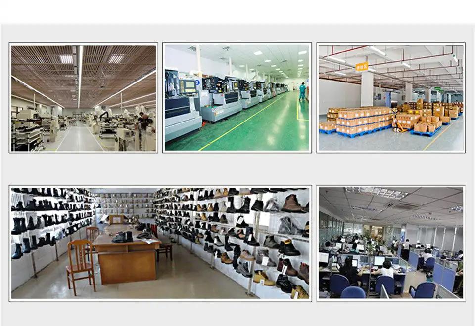Men's mesh breathable casual slip-on sneakers by Simples Market — six-photo collage of factory, warehouse, and showroom.