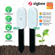 Simples Market Zigbee soil moisture sensors 3-in-1/4-in-1 with temp, humidity, luminance; Tuya Zigbee2MQTT