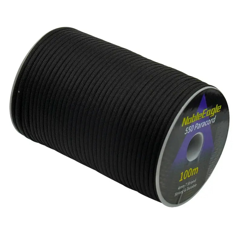 Noble Eagle 550 Paracord spool, black 100m 4mm cord for outdoor camping survival gear