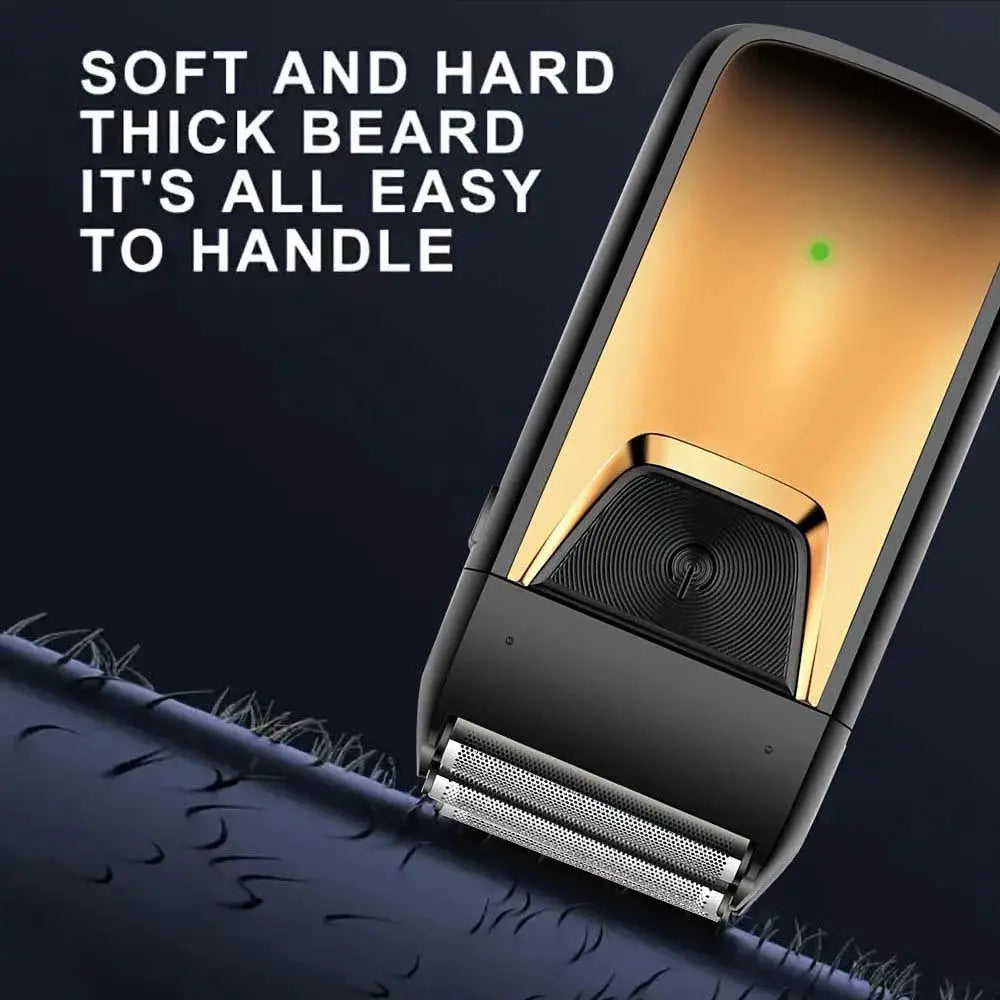 Simples Market professional hair clipper and trimmer set; black cordless electric razor with gold accents