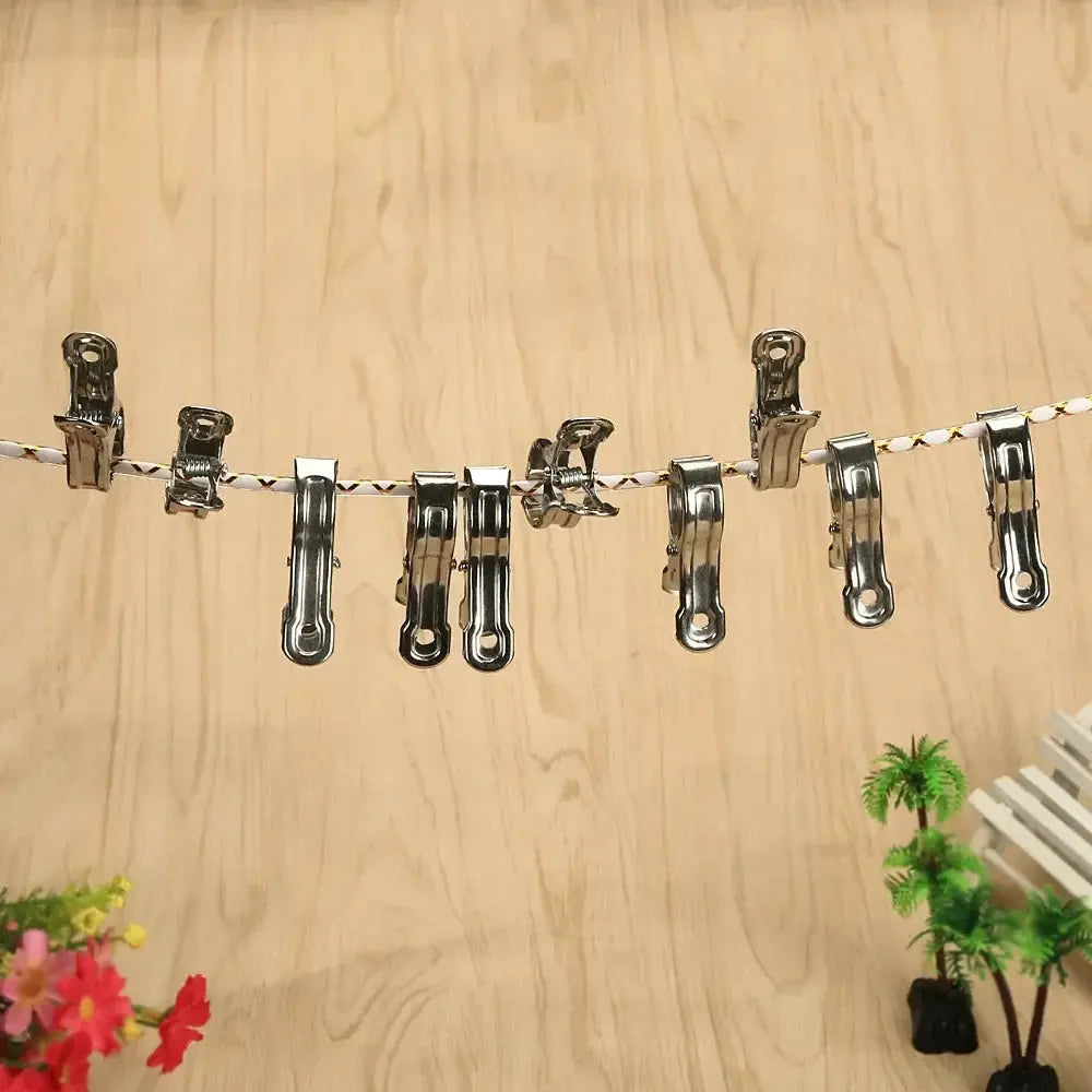 Stainless Steel Beach Towel Clips 10 Pack Keep Towels Secure Windproof Utility Clothespins For Outdoor Lounging