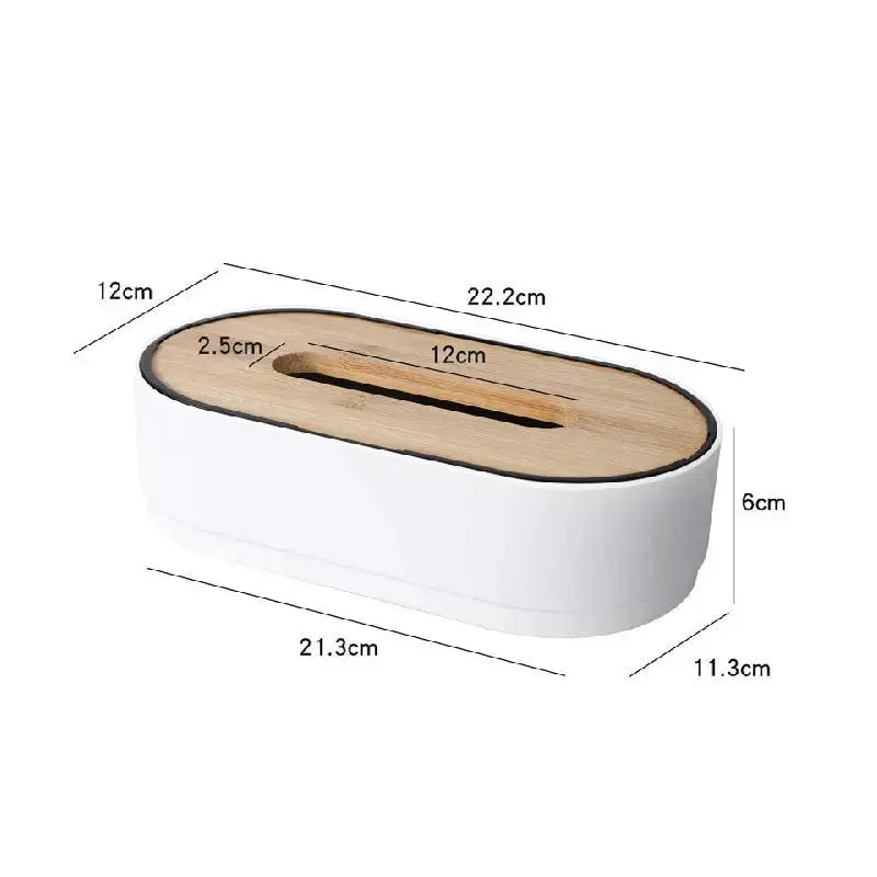 Bamboo Tissue Box Holder With Floating Cover For Toilet Paper Napkins And Paper Towels Modern Dispenser