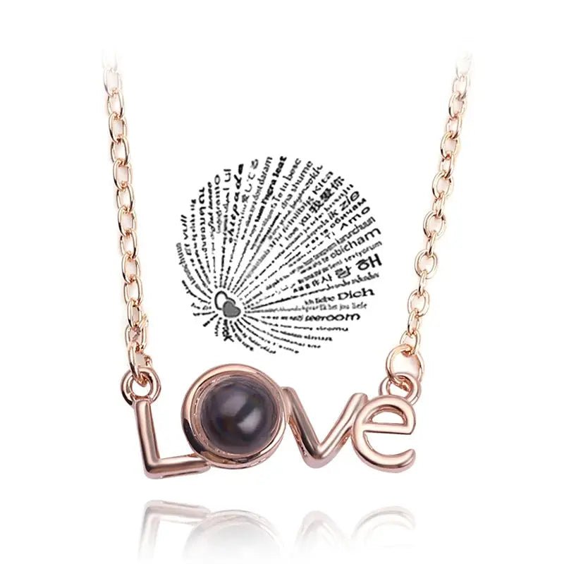 Projection Necklace I Love You In 100 Languages Pendant For Girlfriend Romantic 2026 Creative Jewelry Gift - Simples Market