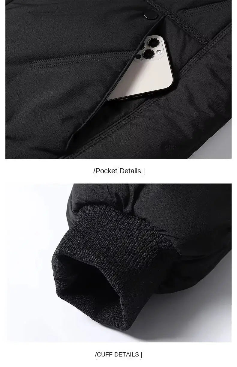 Baseball jacket by Simples Market, black cotton with side pocket and ribbed cuff.