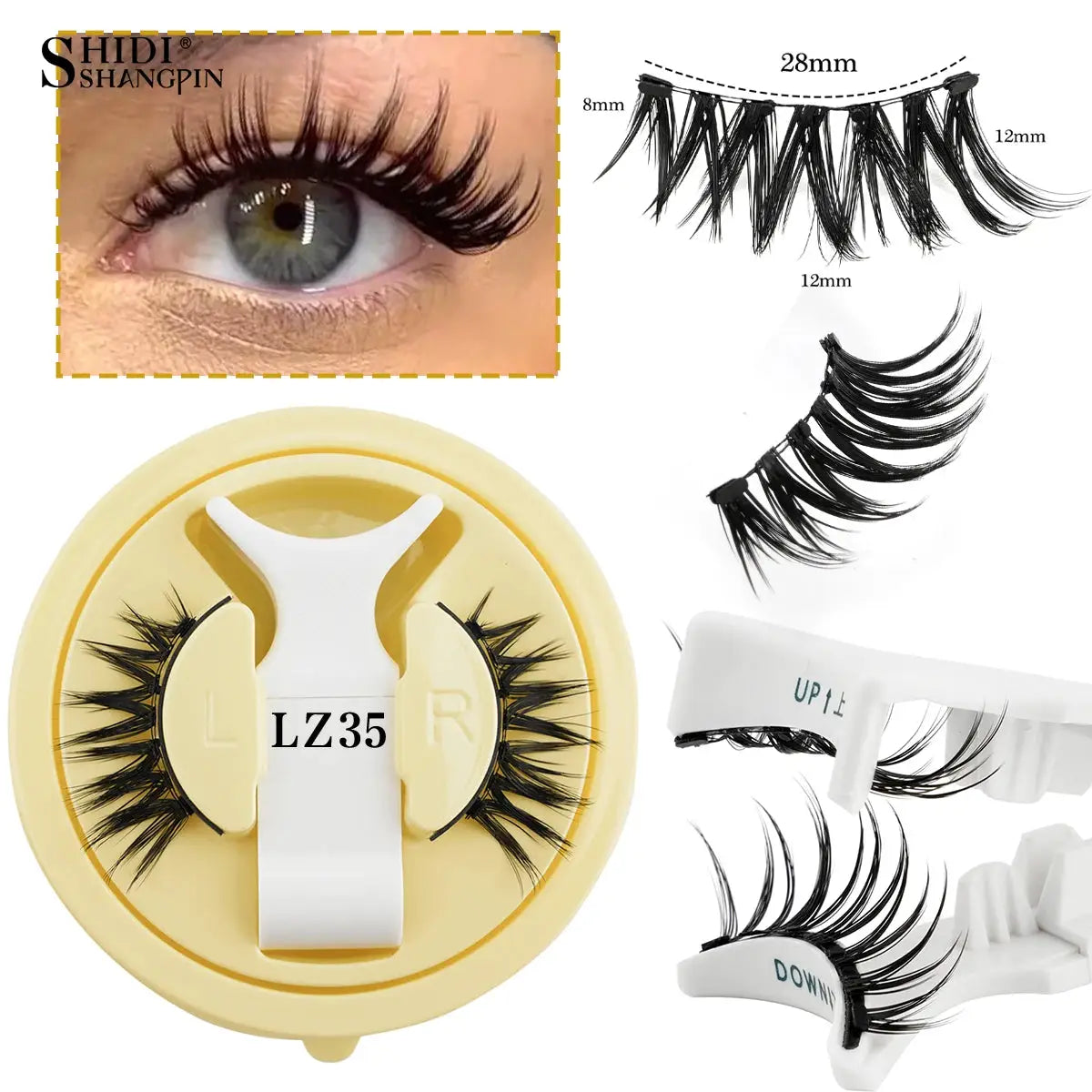 Magnetic Eyelashes Half Pair Handmade 3D Mink Reusable False Eyelashes Set Natural Long Look With Tweezers Tool