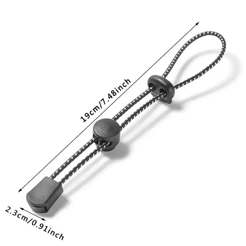 Elastic rope trekking pole holder, adjustable, black for backpacks and hiking gear