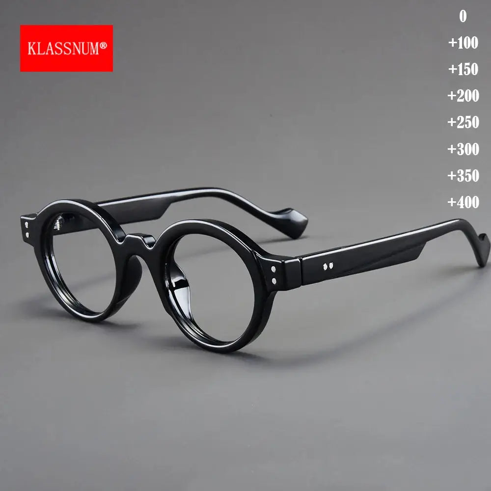 Klassnum Vintage Reading Glasses For Men Small Round Magnifying Lens With Multi Diopter Presbyopia Options 0 To 4.0