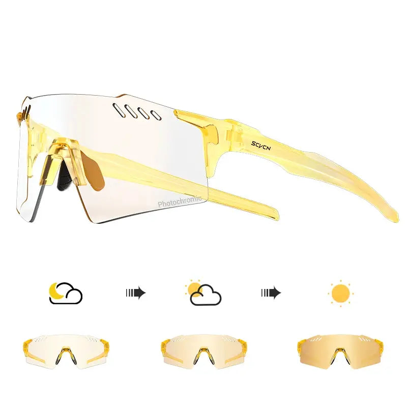 SCVCN Photochromic Cycling Glasses With Adaptive Lenses UV400 Protection For Outdoor Sports