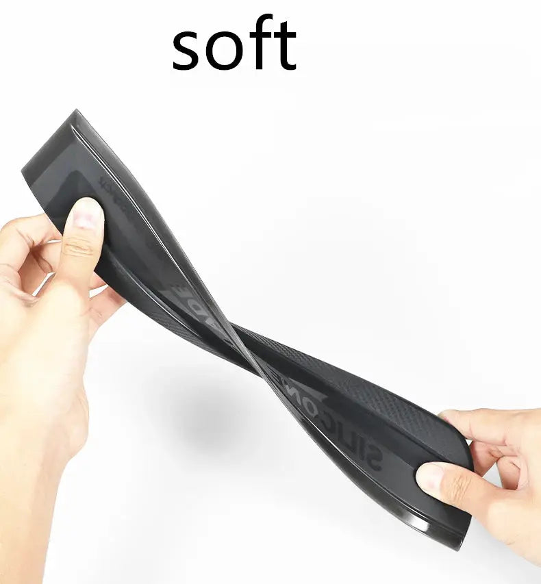 Soft silicone car wrap squeegee, non-scratch flexible drying blade, black