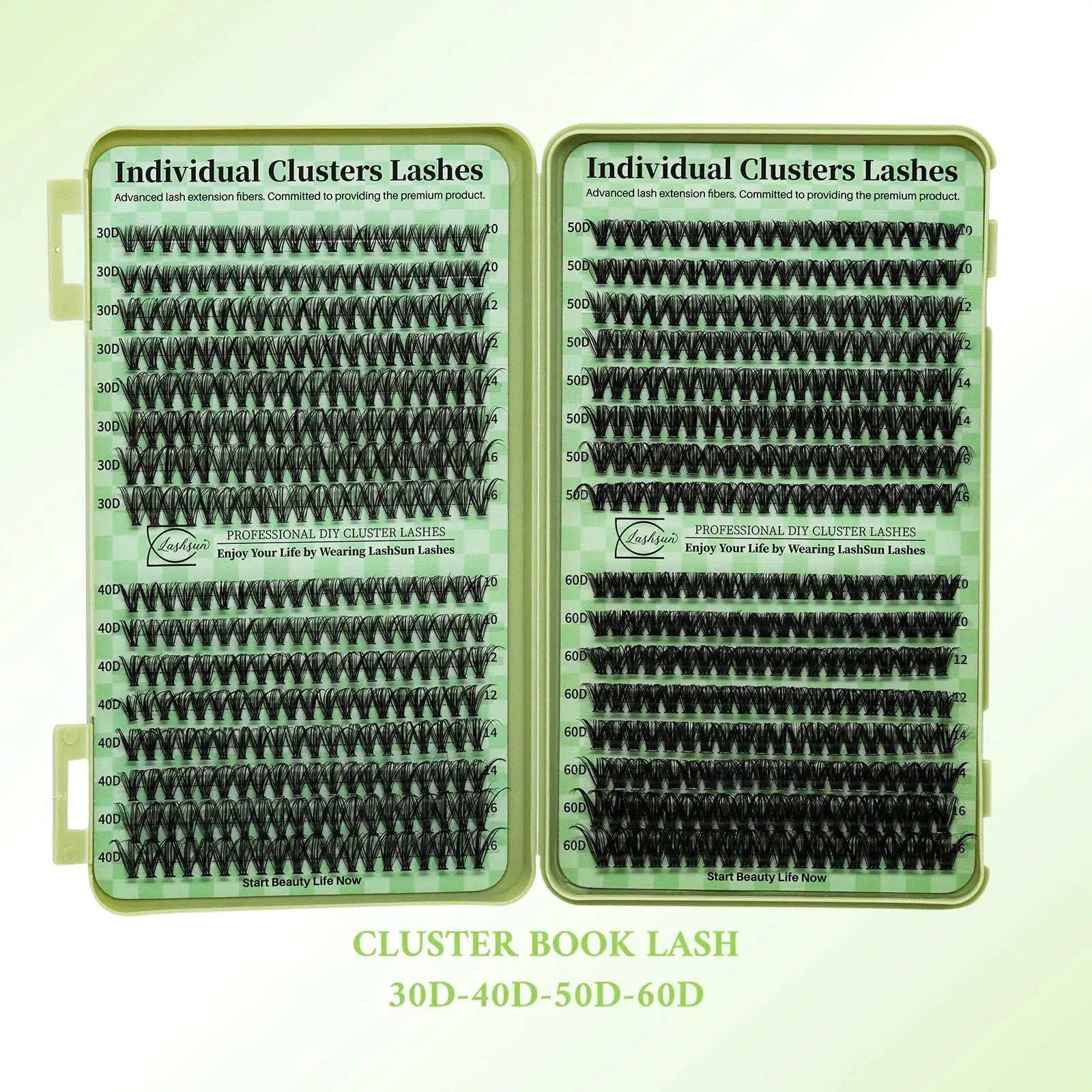 LASHSUN DIY Lash Clusters Kit For Home Lashes D Curl Mega Volume Individual Eyelash Extensions