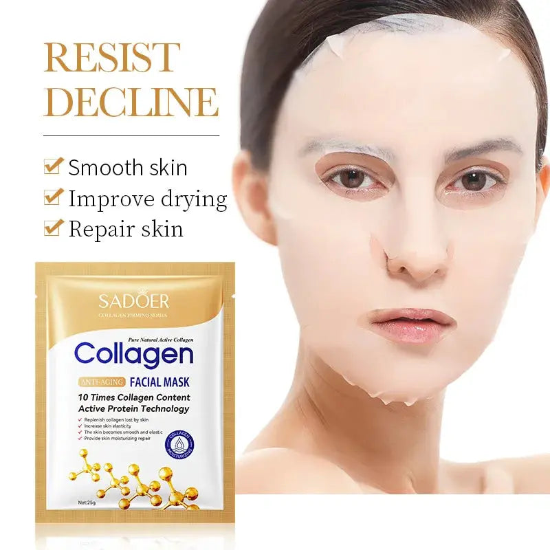 SADOER Collagen Face Mask Sheet Mask For Firming Moisturizing Repair And Brightening Skincare 5 10 20 30 Count