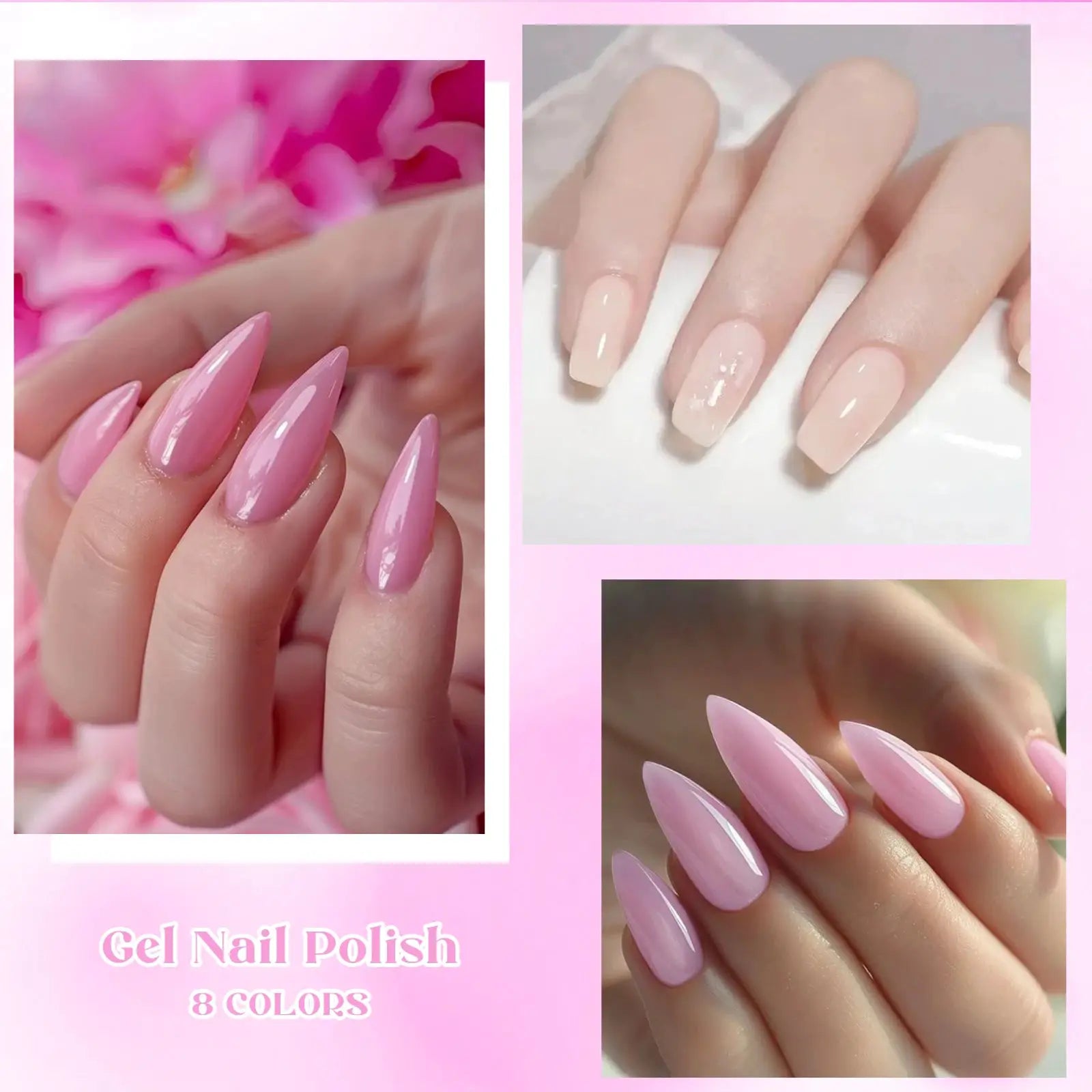 8-color nude jelly gel nail polish set with box by Simples Market