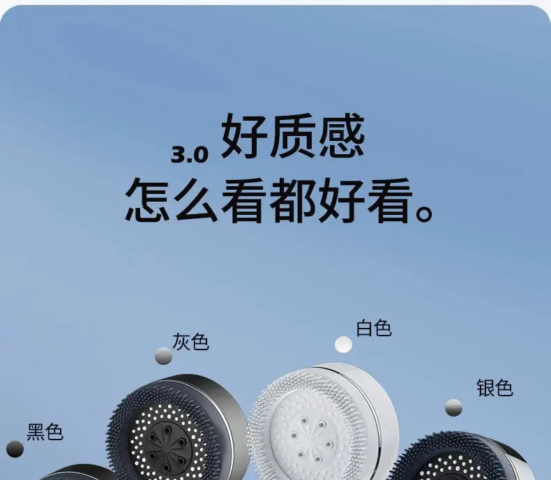 3-pack shower heads set with high-pressure, water-saving 4 modes in gray, white and silver finishes