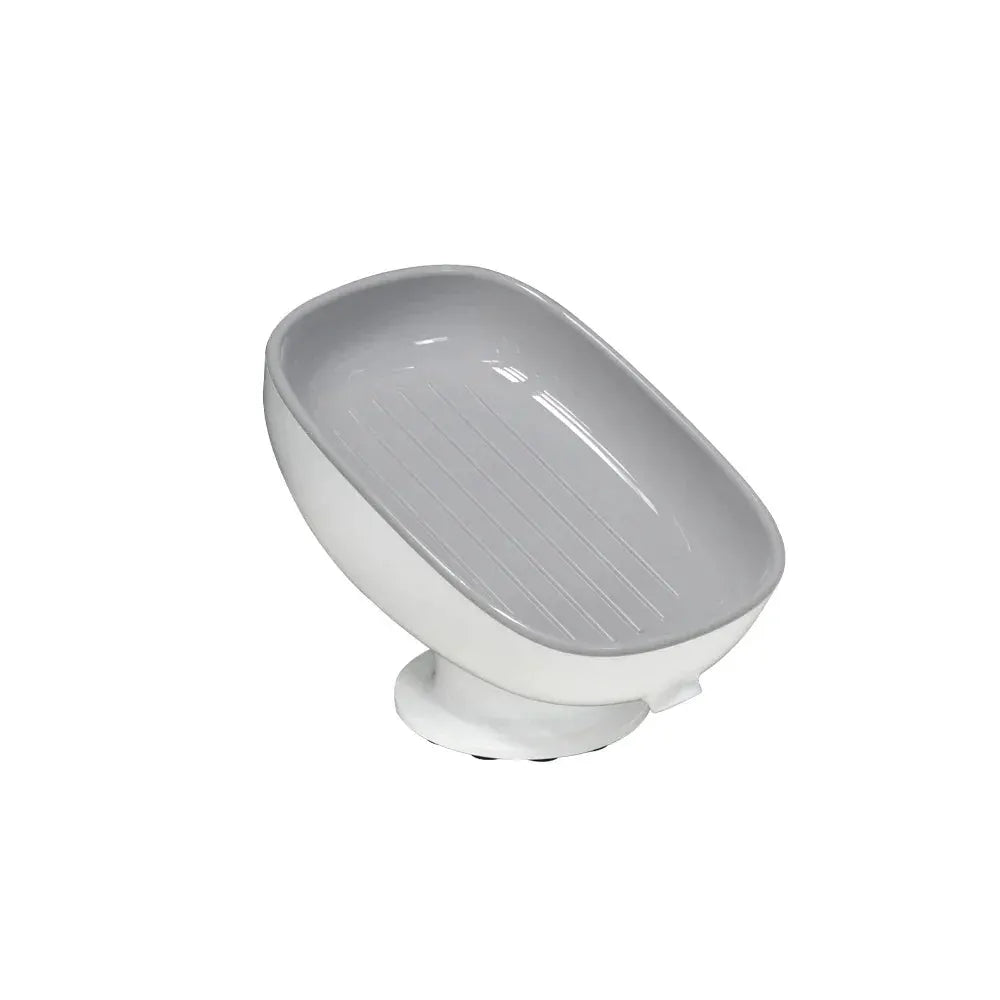 ZenCasa Bathroom Self Draining Soap Dish Holder With Super Suction For Secure Mounting On Smooth Surfaces