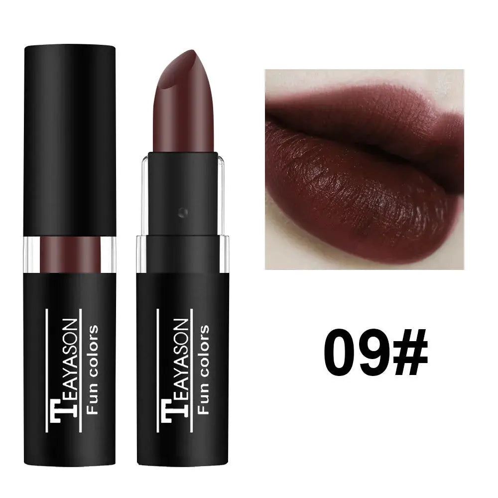 12 Color Matte Lipstick Set Waterproof Long Lasting Lip Color Red Black Blue Purple Green