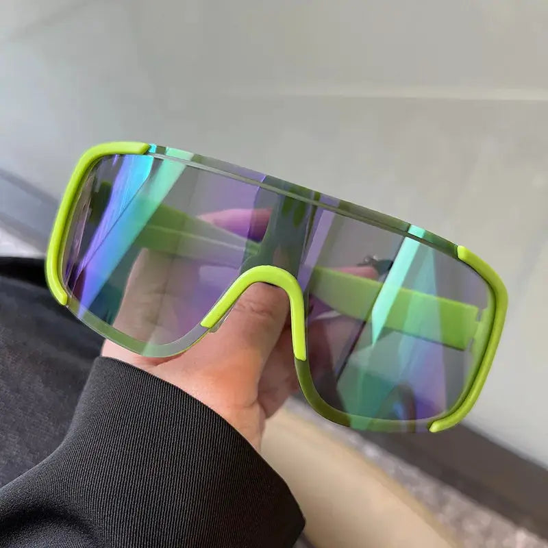Y2K Style Cycling Sunglasses Windproof Unisex Road Riding Sports Glasses With Retro Reflective Lenses