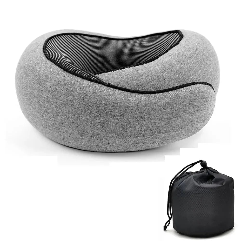 Travel Neck Pillow Memory Foam U Shaped Snail Style Portable Adjustable Soft Sleep Pillow For Travel