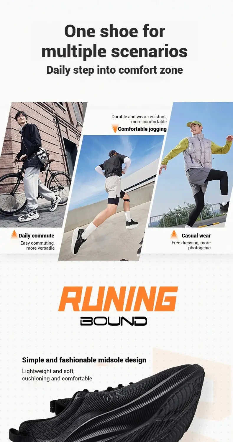 361 Degrees Fengye 5.0 running shoes by Simples Market, black mesh sneakers with breathable sole, RUNING BOUND